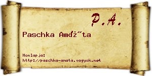 Paschka Amáta névjegykártya